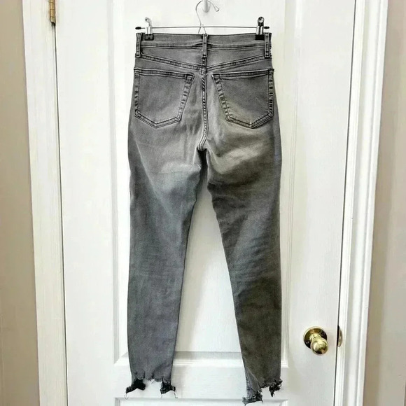 Topshop Jamie High  Rise Skinny Jeans Jagged Hem Cropped Ankle Grey Size 26 - Picture 5 of 15